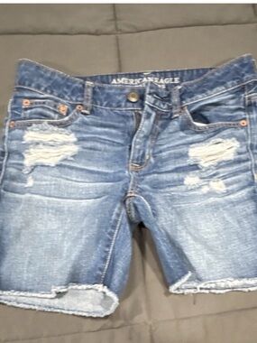 American Eagle Outfitters Distressed Blue Denim Jean Shorts
